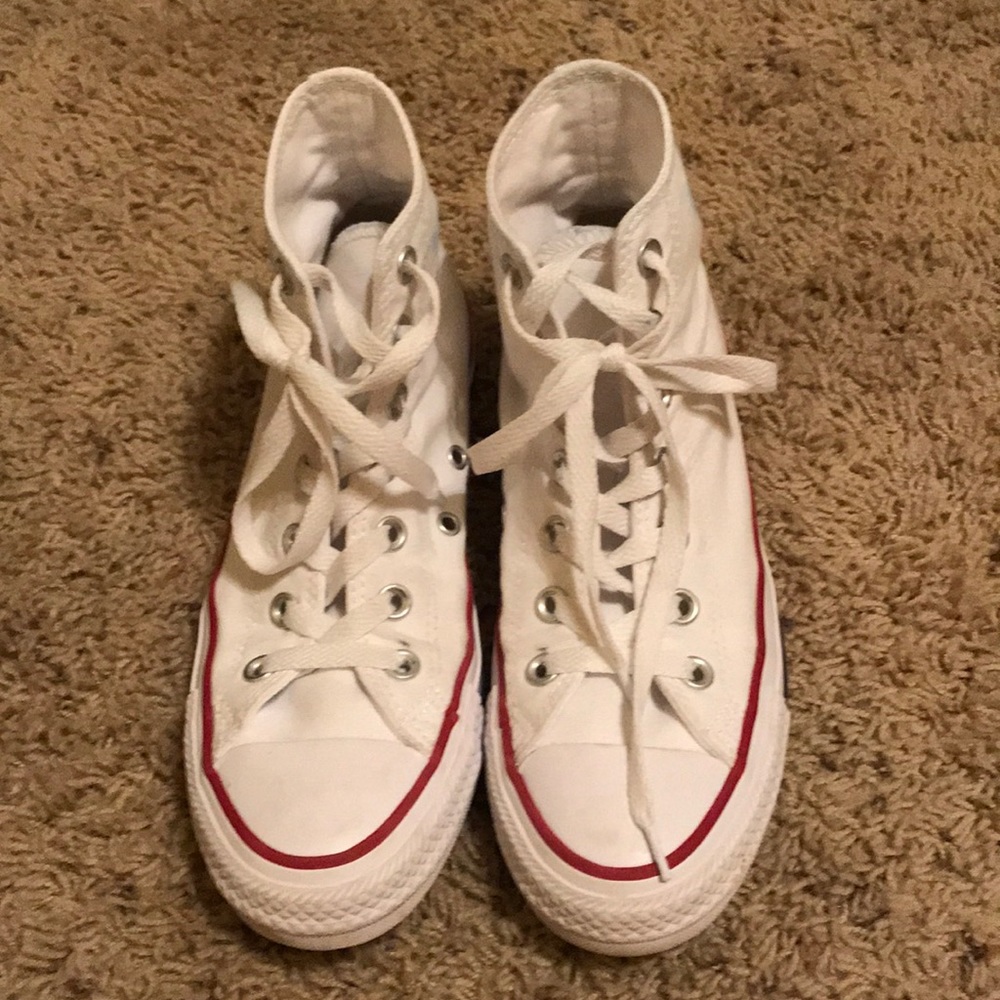 practically brand new white high top converse